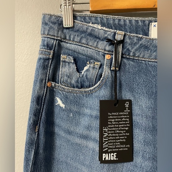 NWT Paige Noella Straight Sledge Destructed Jeans. Size 28 Petite. - Picture 11 of 16